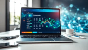 Securely managing diverse cryptocurrencies with the guarda wallet interface displayed on a laptop.