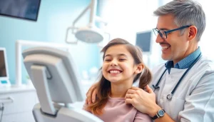 Orthodontist Myrtle Beach treating a young patient in a professional clinic environment.