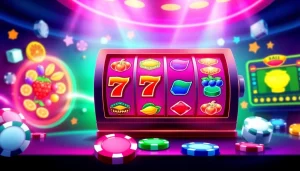 Menunjukkan pengalaman bermain qqmacan slot dengan elemen slot yang cerah dan aktif.