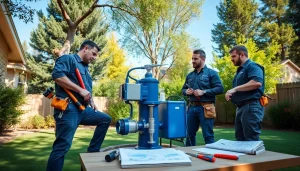 Inspecting well pump replacement lacey wa with plumbing experts in a residential setting.