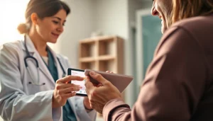 Experience the advantages of using eprescription apps with doctors and patients in a modern healthcare setting.