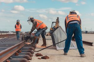 Steel ties, steel turnouts, track construction, SIT yard