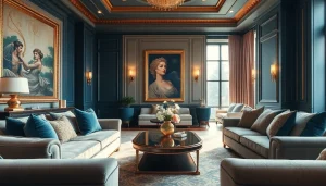 La zona de descanso de lujo luxury12 presenta muebles elegantes y una decoración sofisticada.